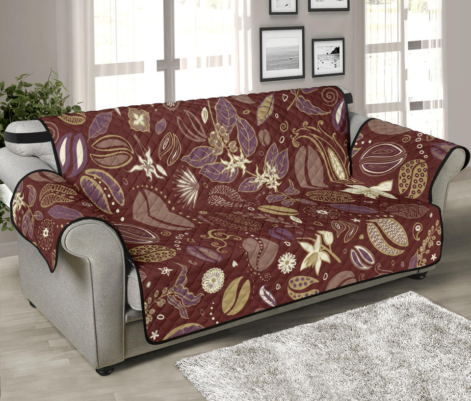 Coffee bean flower pattern Sofa Cover Protector