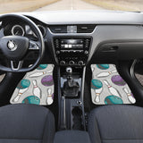 Bowling Ball And Pin Gray Background Front And Back Car Mats