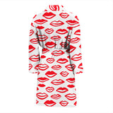 Lips Pattern Print Design 05 Men's Bathrobe