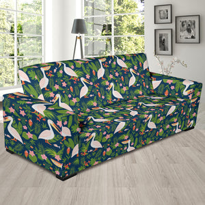Pelican Pattern Print Design 05  Sofa Slipcover