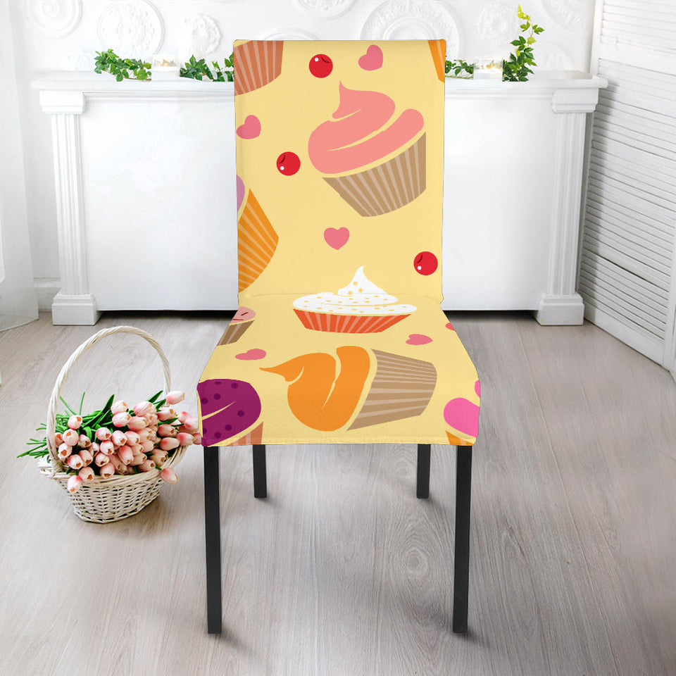 Cake Cupcake Heart Cherry Pattern Dining Chair Slipcover