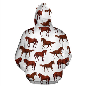 Horses Running Pattern Background Zip Up Hoodie