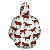 Horses Running Pattern Background Zip Up Hoodie