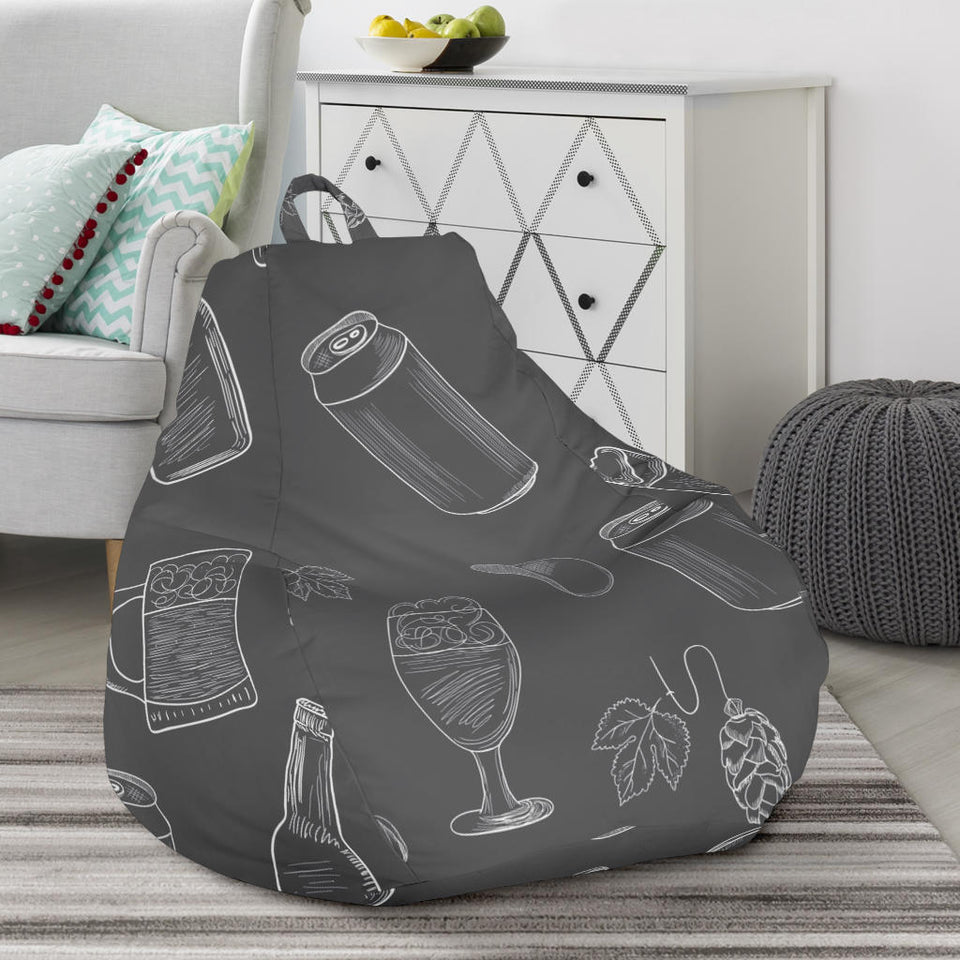 Beer Hand Drawn Pattern Bean Bag Cover
