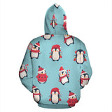 Cute Penguin Christmas  Design Pattern Zip Up Hoodie