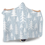 Christmas Tree Winter Forest Pattern Hooded Blanket