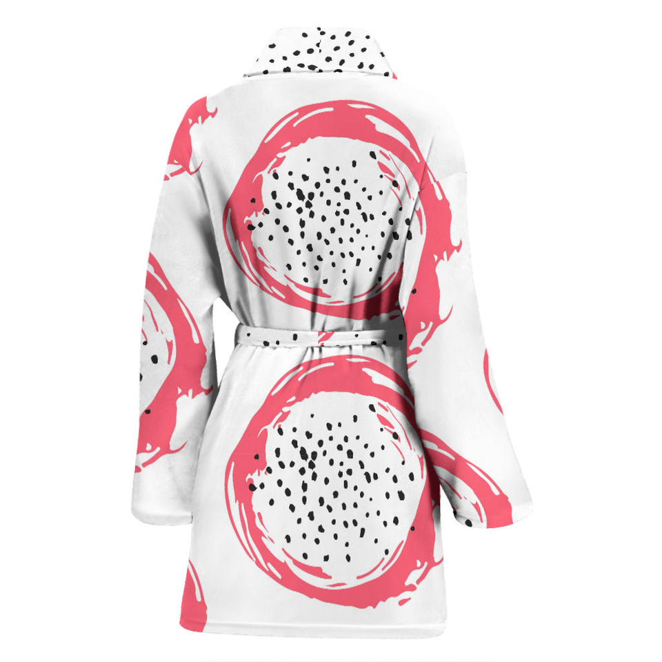 Hand Drawn Dragon Fruit Women'S Bathrobe