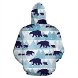 Polar Bear Winter Snow Pattern Zip Up Hoodie