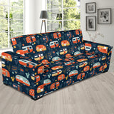 Camper Van Pattern Print Design 05 Sofa Slipcover