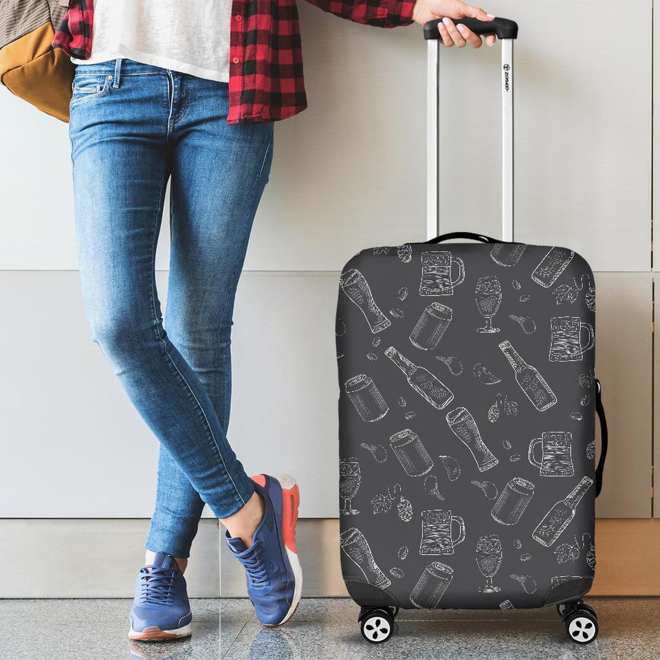 Beer Hand Drawn Pattern Cabin Suitcases Luggages
