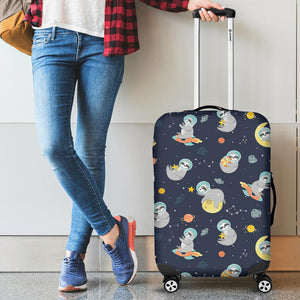 Cute Sloth Astronaut Star Planet Rocket Pattern Cabin Suitcases Luggages