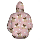 Cute Unicorn Pug Pattern Zip Up Hoodie