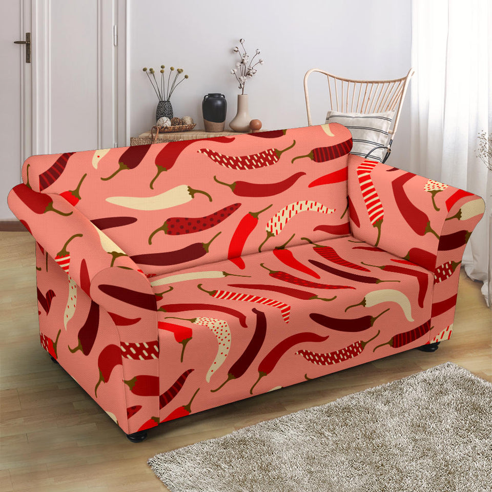 Beautiful Chili Peppers Pattern Loveseat Couch Slipcover