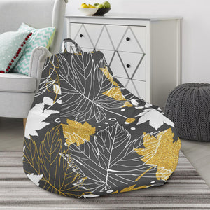 Beautiful Gold Autumn Maple Leaf Pattern Bean Bag Cover