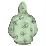 Broccoli Sketch Pattern Zip Up Hoodie