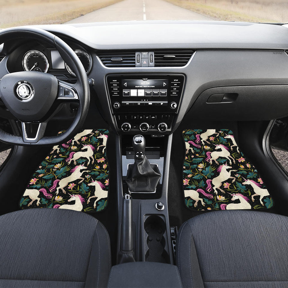 Unicorns Forest Background Front And Back Car Mats