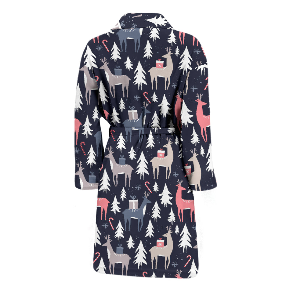 Deers Winter Christmas Pattern Men'S Bathrobe