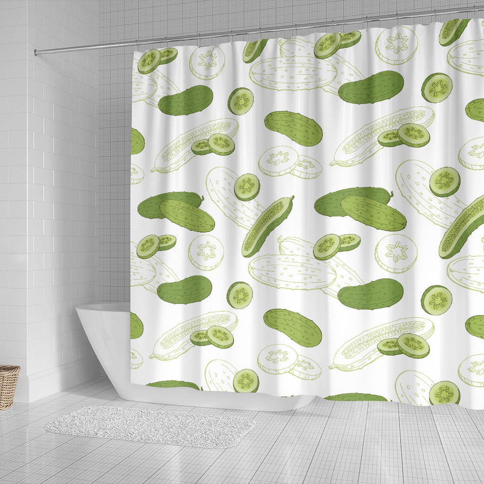 Cucumber Sketch Pattern Shower Curtain Fulfilled In US