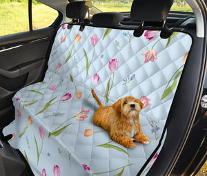 Watercolor Tulips Pattern Dog Car Seat Covers