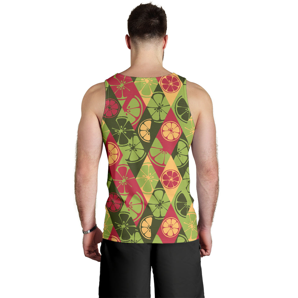 Cool Geometric lime pattern Men Tank Top
