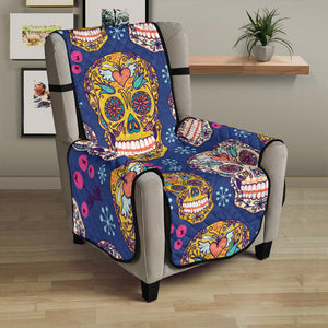 Sugar skull flower pattern Chair Cover Protector