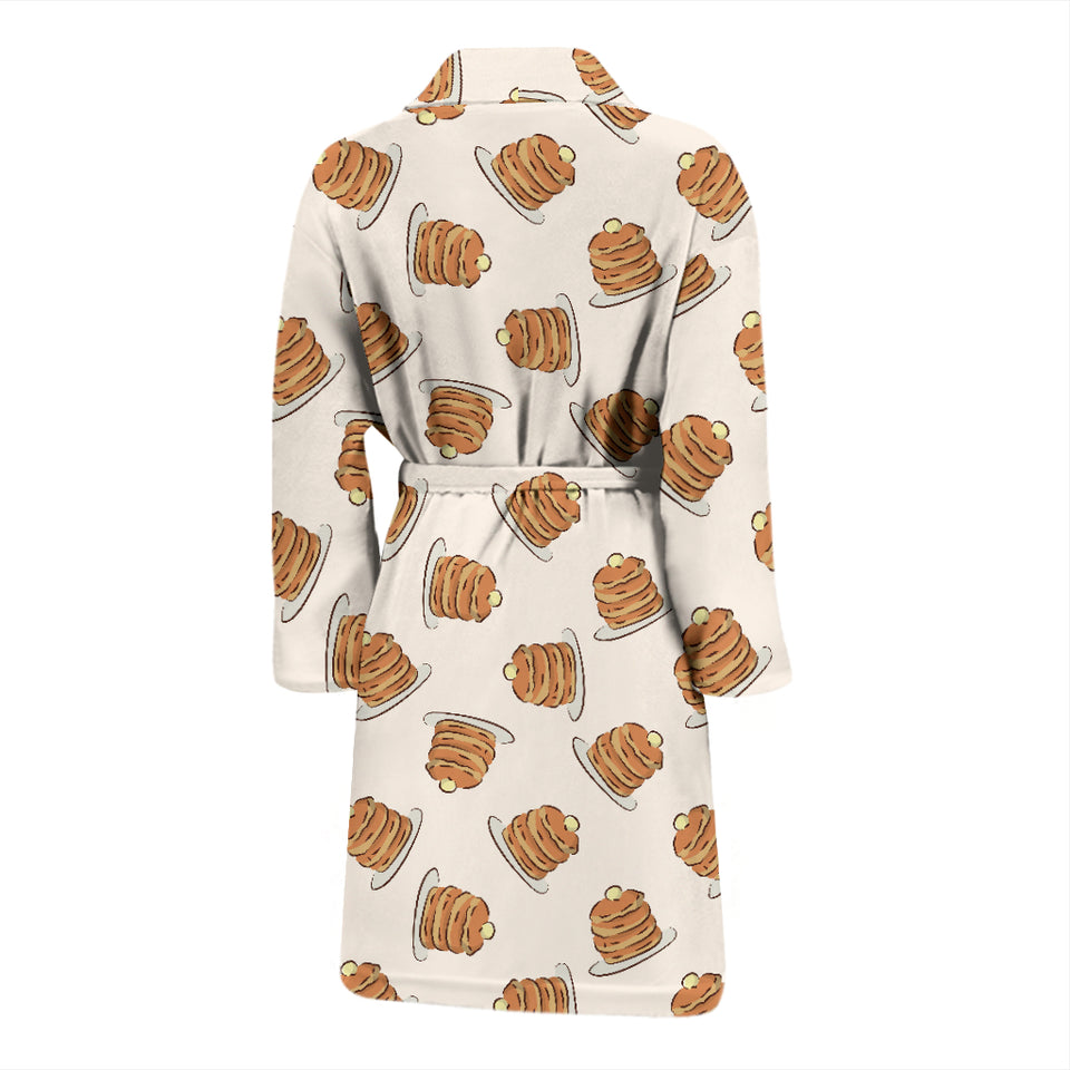 Pancake Pattern Print Design 01 Men's Bathrobe