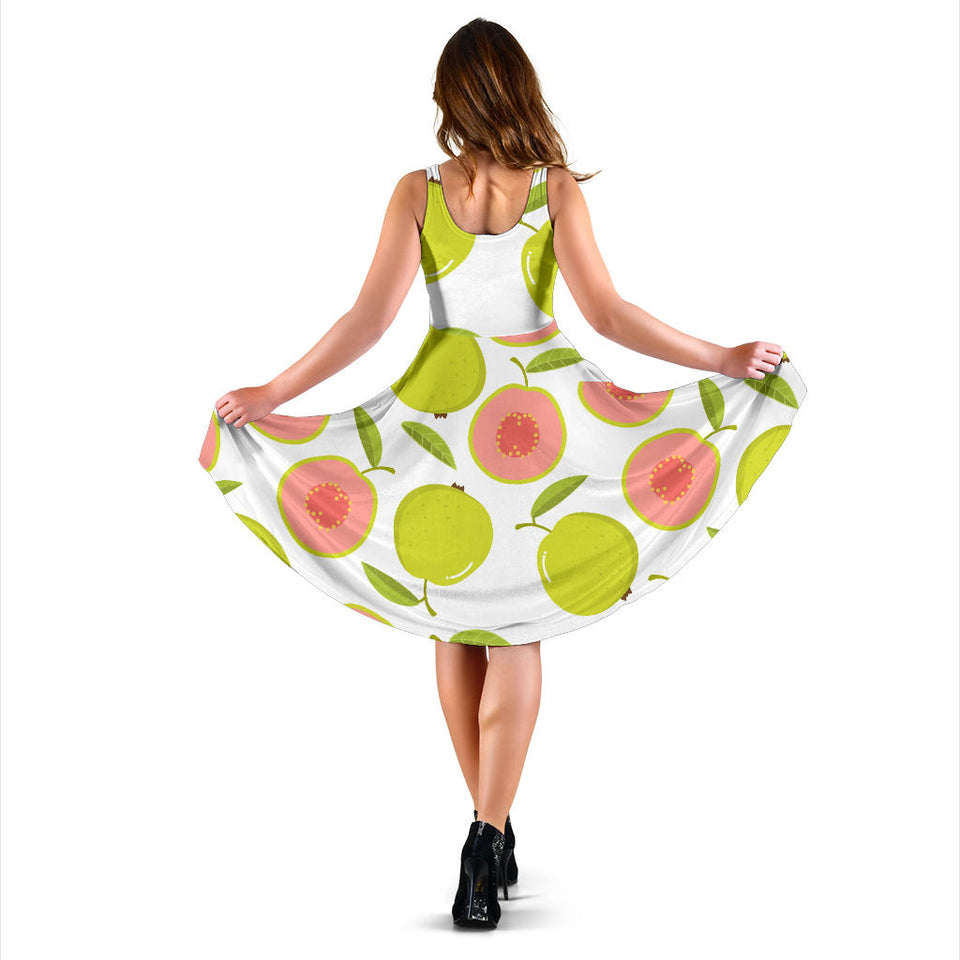 Guava Pattern Sleeveless Midi Dress