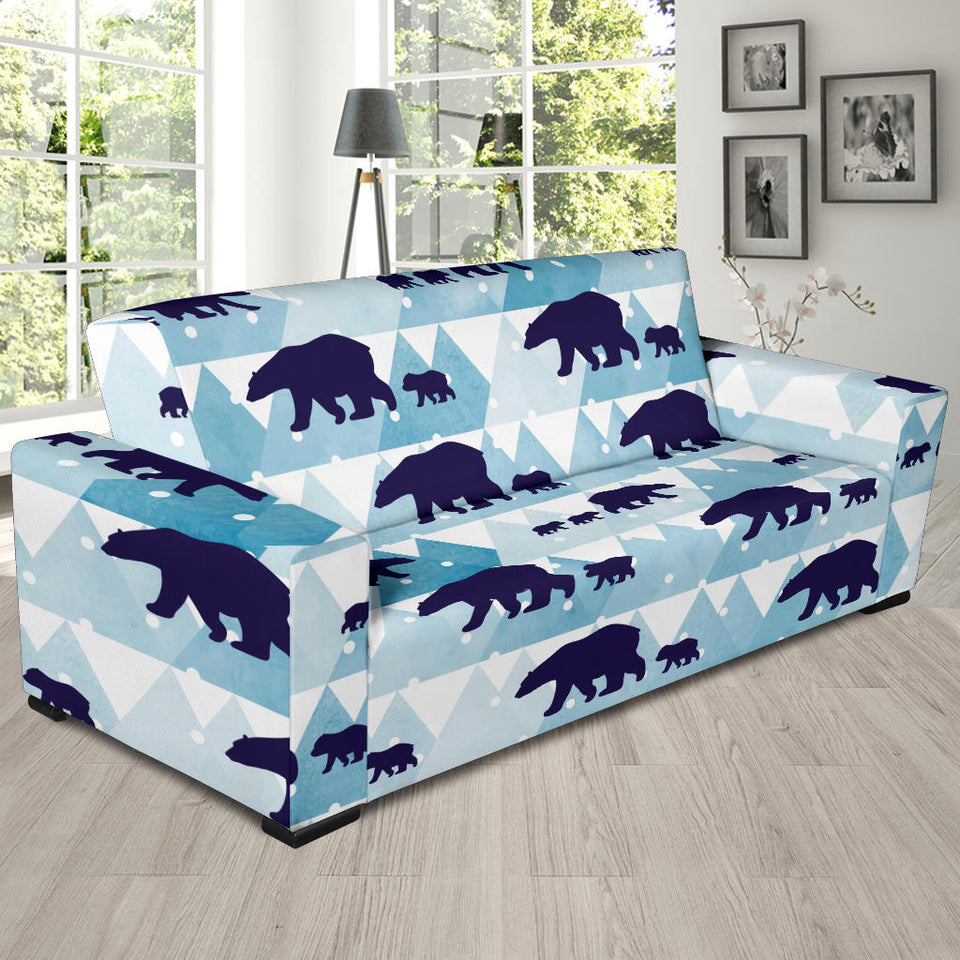 Polar Bear Winter Snow Pattern Sofa Slipcover