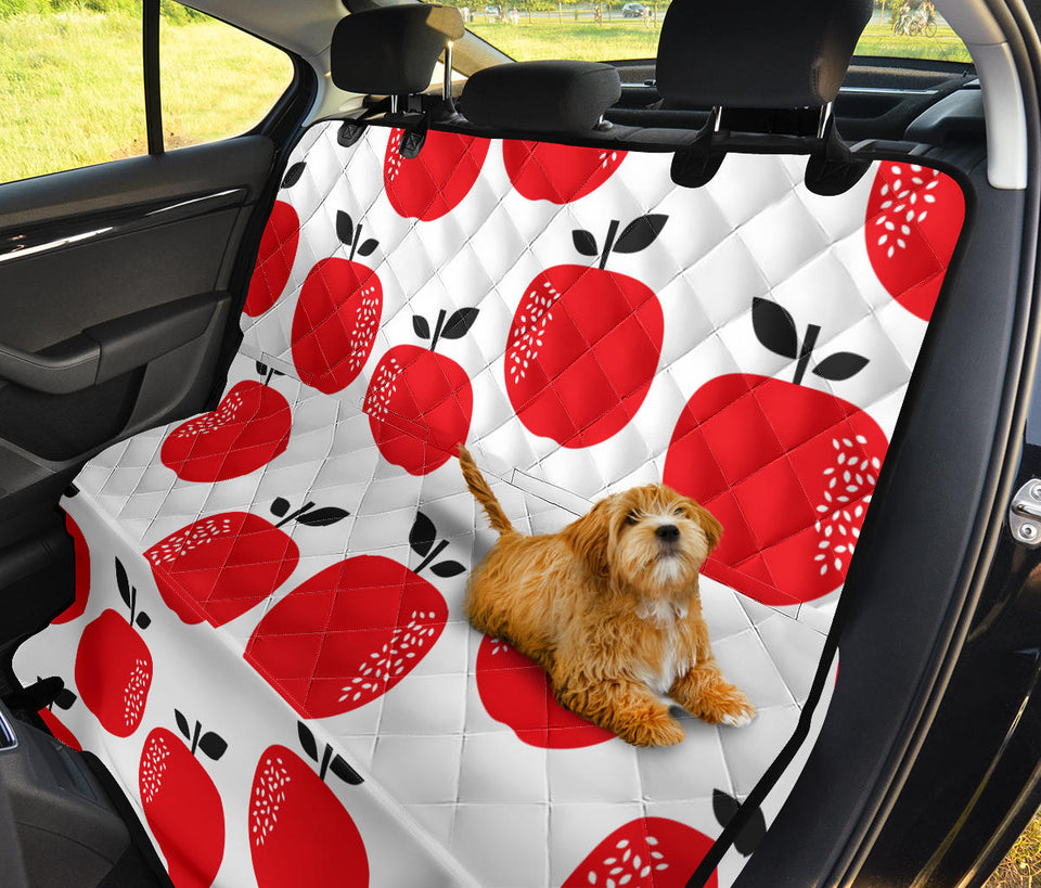 Red Apples White Background Dog Car Seat Covers