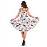 Pretzels Pattern Print Design 04 Sleeveless Midi Dress