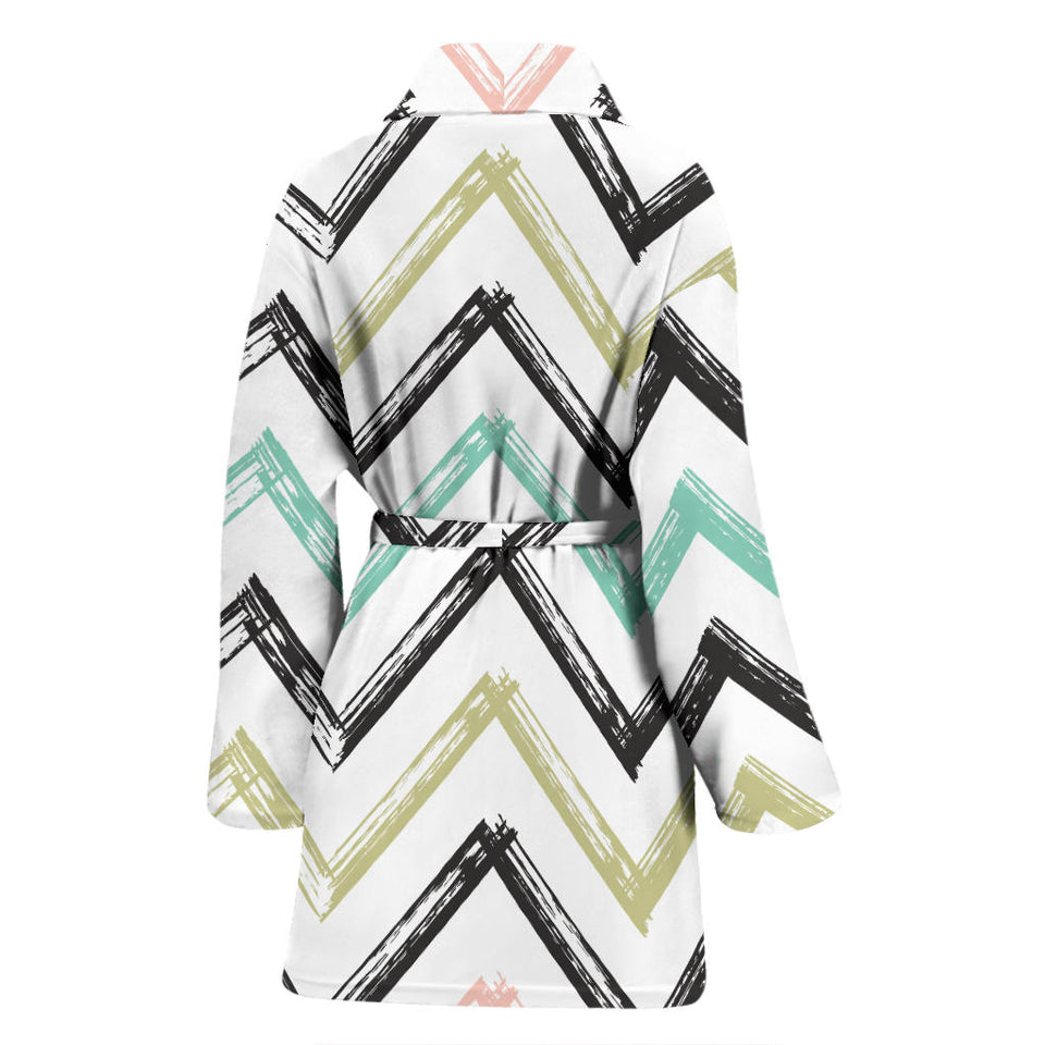 Zigzag  Chevron Paint Pattern Women'S Bathrobe