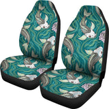 Koi Fish Carp Fish Lotus Pattern Universal Fit Car Seat Covers