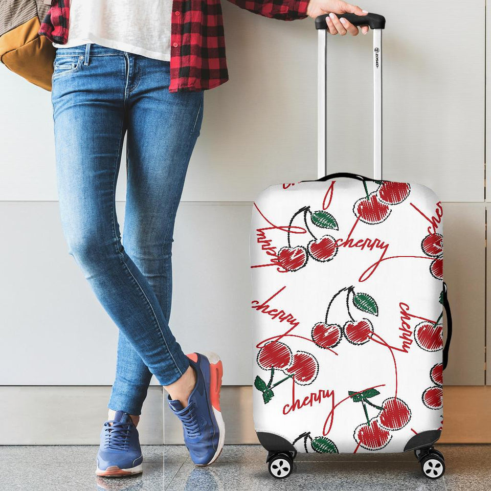Hand Drawn Cherry Pattern Cabin Suitcases Luggages