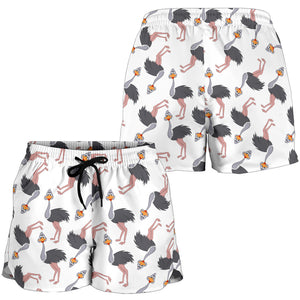 Ostrich Pattern Print Design 02 Women Shorts