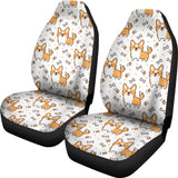 Cute Corgi Heart Star Bone Pattern Universal Fit Car Seat Covers