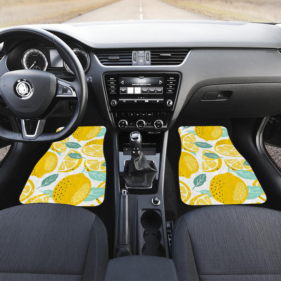Lemon Design Pattern Front And Back Car Mats