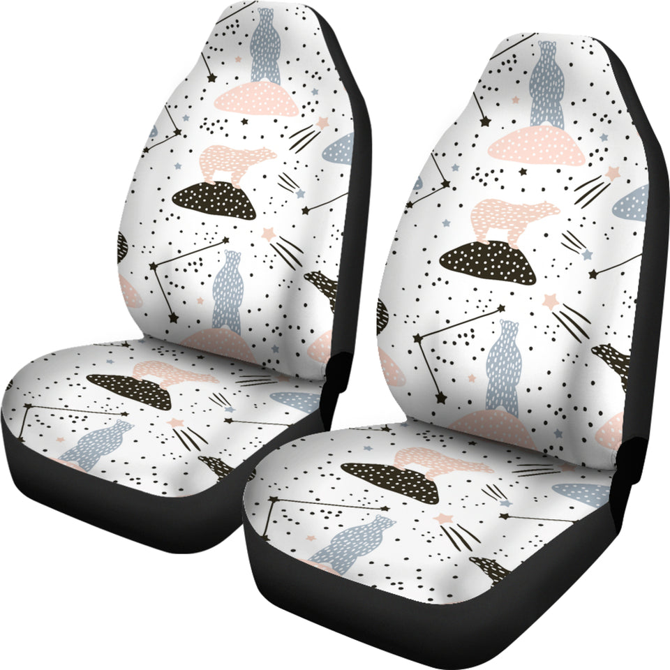 Polar Bears Star Poka Dot Pattern  Universal Fit Car Seat Covers
