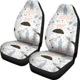 Polar Bears Star Poka Dot Pattern  Universal Fit Car Seat Covers