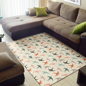 Swallow Pattern Print Design 02 Area Rug