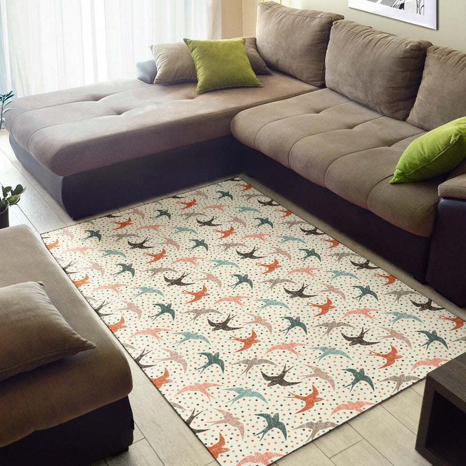 Swallow Pattern Print Design 02 Area Rug