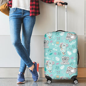 Cute Koalas Blue Background Pattern Luggage Covers