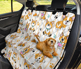 Cute Dog Corgi Striped Background Pattern Dog Car Seat Covers