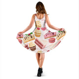 Cake Cupcake Sweets Pattern Sleeveless Midi Dress