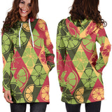 Cool Geometric Lime Pattern Women'S Hoodie Dress