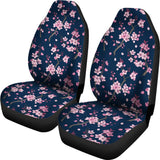 Pink Sakura Cherry Blossom Blue Background  Universal Fit Car Seat Covers