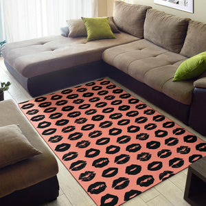 Lips Pattern Print Design 02 Area Rug
