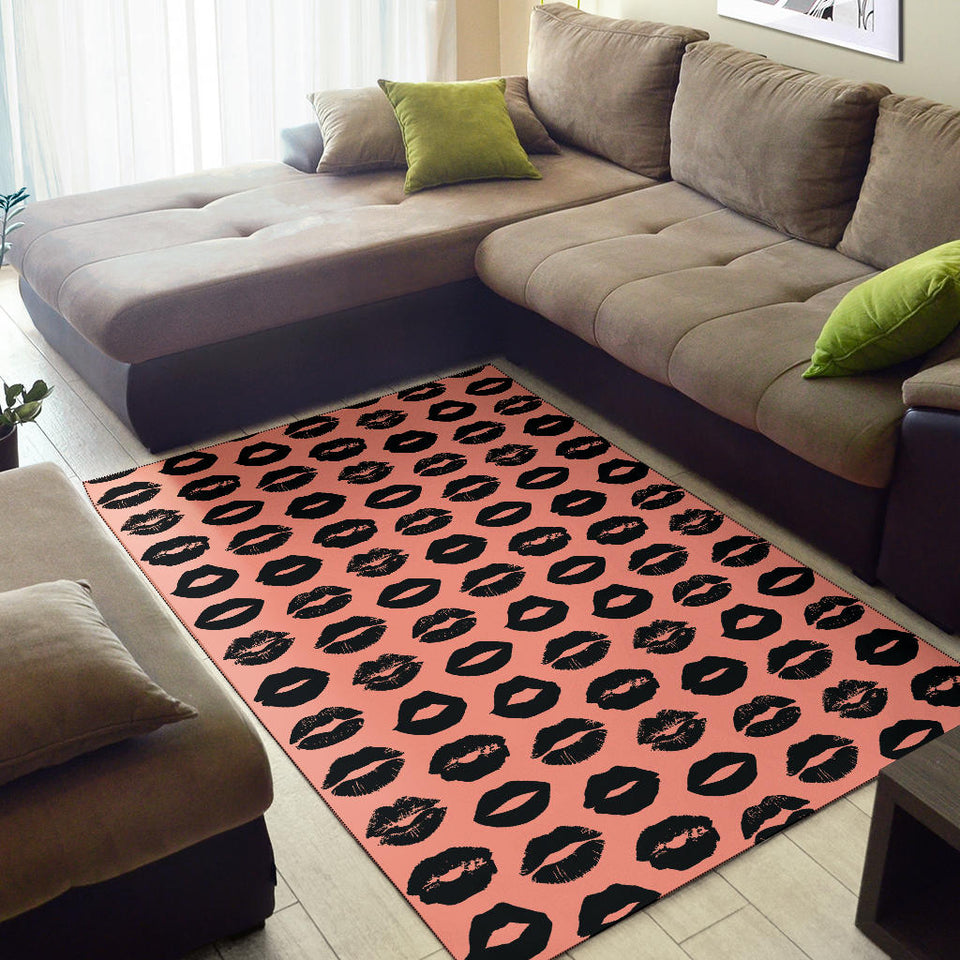 Lips Pattern Print Design 02 Area Rug