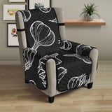 Garlic pattern black background Chair Cover Protector