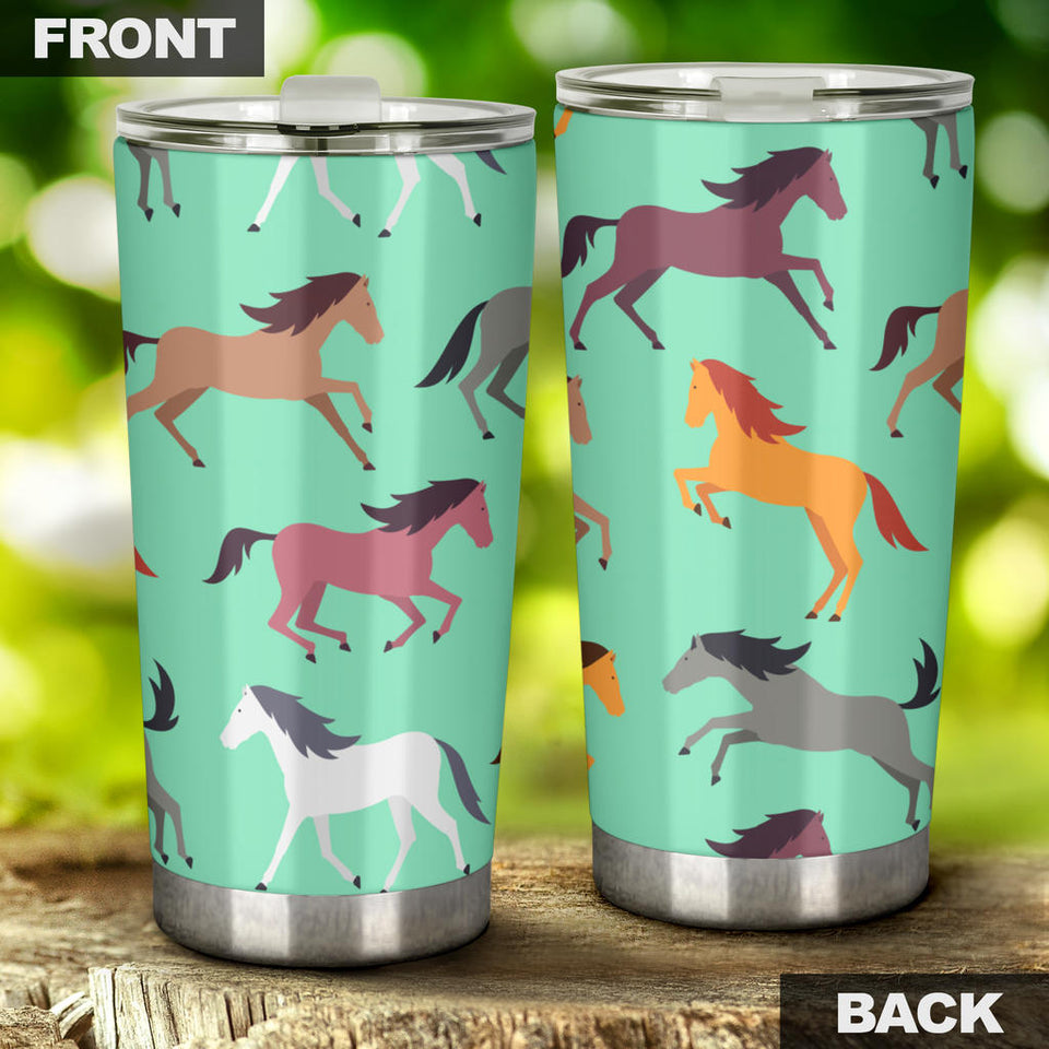 Colorful Horses Pattern Tumbler