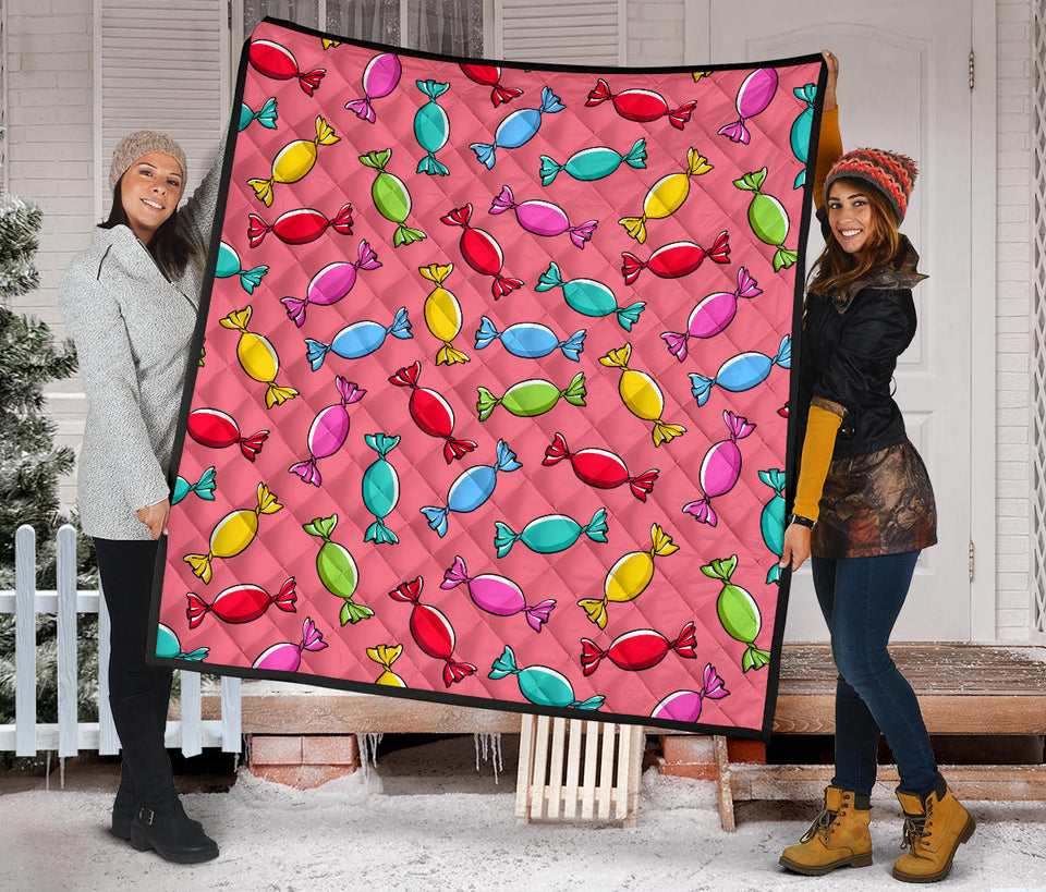 Colorful Wrapped Candy Pattern Premium Quilt